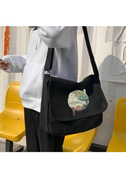 Unisex Siyah Postacı Çantası, Şık ve Kullanışlı Tasarım ile Günlük Kullanım Için Ideal