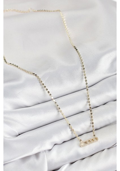 Pirinç Zirkon Taşlı Messika Model Ezme Zincir Gold Renk Kadın Kolye fiyatları