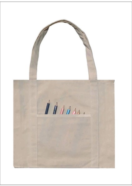 Renkli Baskılı Çift Cepli Kanvas Çanta, Şık ve Kullanışlı Tasarım fırsatları