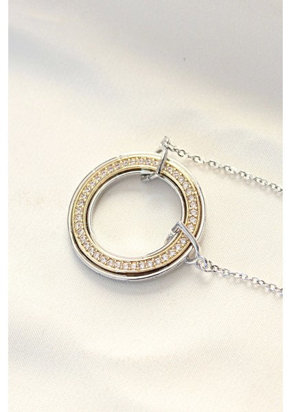 316L Çelik Zirkon Taşlı Çift Renkli Tifany Kolye fiyatları