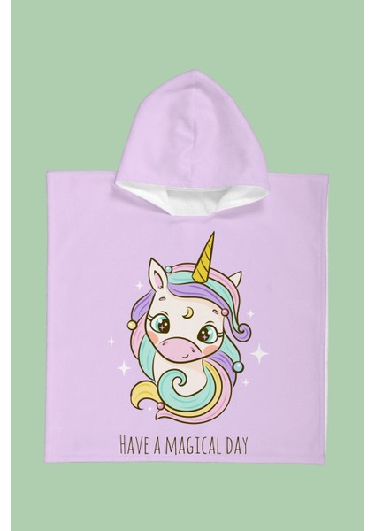 Magical Unicorn Çocuk Panço Plaj Havlusu