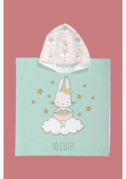 Ballerine Bunny Çocuk Panço Plaj Havlusu