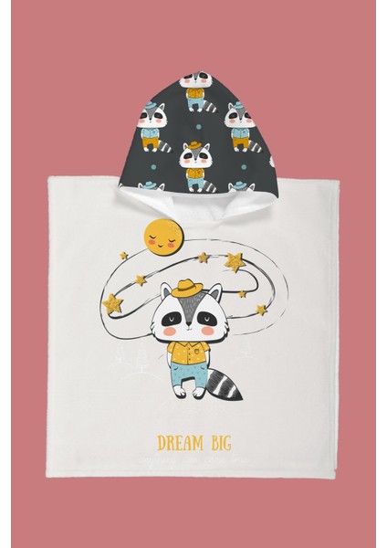 Dream Raccoon Çocuk Panço Plaj Havlusu