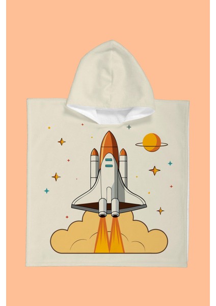 Space Cloudy Çocuk Panço Plaj Havlusu