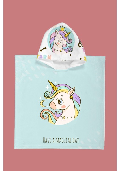 Moon Unicorn Çocuk Panço Plaj Havlusu