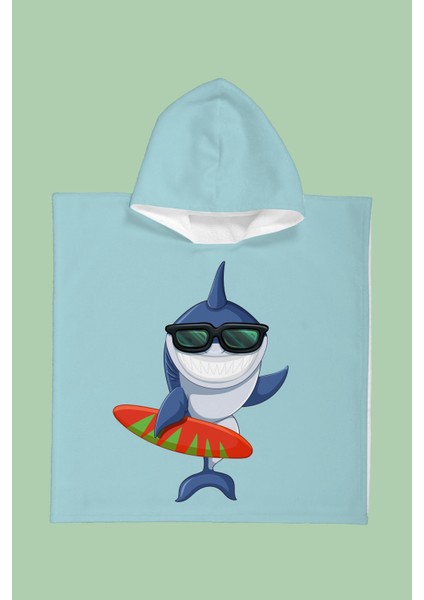 Shark Çocuk Panço Plaj Havlusu