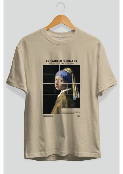 Johannes Vermeer Ön Baskılı Oversize T-Shirt Erkek Kadın Bisiklet Yaka Pamuk Tişort fiyatları