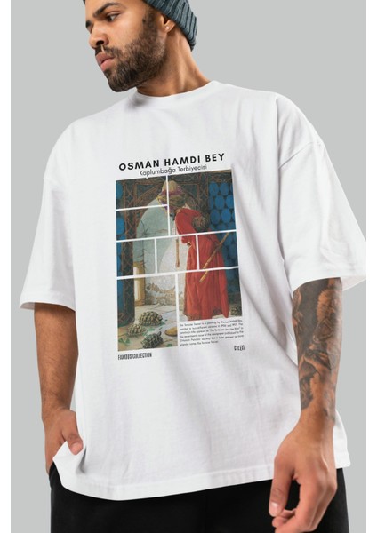 Osman Hamdi Bey Ön Baskılı Oversize T-Shirt Erkek Kadın Bisiklet Yaka Pamuk Tişort modelleri