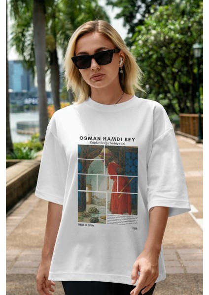 Osman Hamdi Bey Ön Baskılı Oversize T-Shirt Erkek Kadın Bisiklet Yaka Pamuk Tişort indirimleri