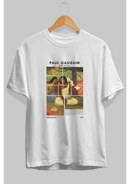 Paul Gauguin Arearea Ön Baskılı Oversize T-Shirt Erkek Kadın Bisiklet Yaka Pamuk Tişort fiyatları