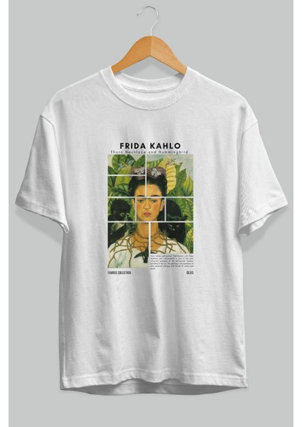Frida Kahlo Ön Baskılı Oversize T-Shirt Erkek Kadın Bisiklet Yaka Pamuk Tişort fiyatları