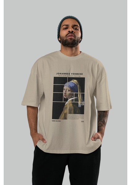 Johannes Vermeer Ön Baskılı Oversize T-Shirt Erkek Kadın Bisiklet Yaka Pamuk Tişort indirimleri