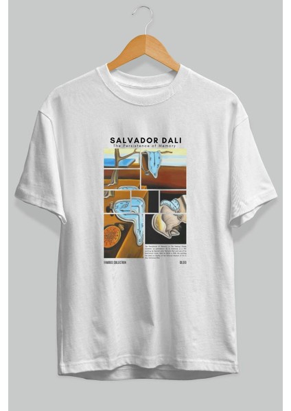 Salvador Dali Ön Baskılı Oversize T-Shirt Erkek Kadın Bisiklet Yaka Pamuk Tişort fiyatları