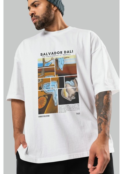 Salvador Dali Ön Baskılı Oversize T-Shirt Erkek Kadın Bisiklet Yaka Pamuk Tişort modelleri