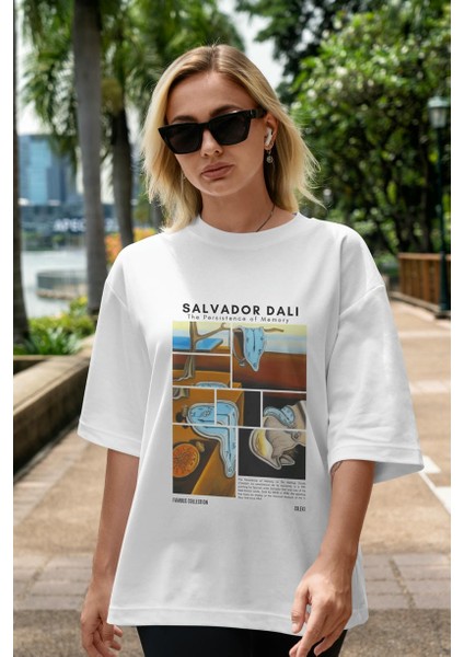 Salvador Dali Ön Baskılı Oversize T-Shirt Erkek Kadın Bisiklet Yaka Pamuk Tişort indirimleri