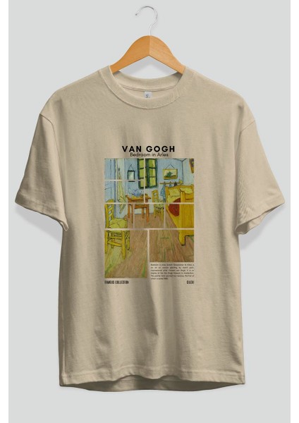 Van Gogh Ön Baskılı Oversize T-Shirt Erkek Kadın Bisiklet Yaka Pamuk Tişort fiyatları