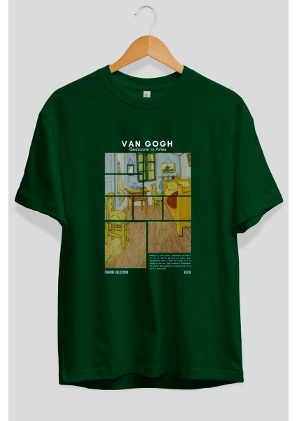 Van Gogh Ön Baskılı Oversize T-Shirt Erkek Kadın Bisiklet Yaka Pamuk Tişort fiyatları