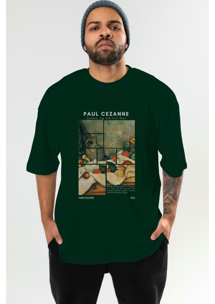 Paul Cezanne Curtain Ön Baskılı Oversize T-Shirt Erkek Kadın Bisiklet Yaka Pamuk Tişort