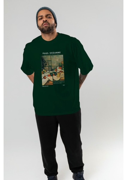 Paul Cezanne Curtain Ön Baskılı Oversize T-Shirt Erkek Kadın Bisiklet Yaka Pamuk Tişort
