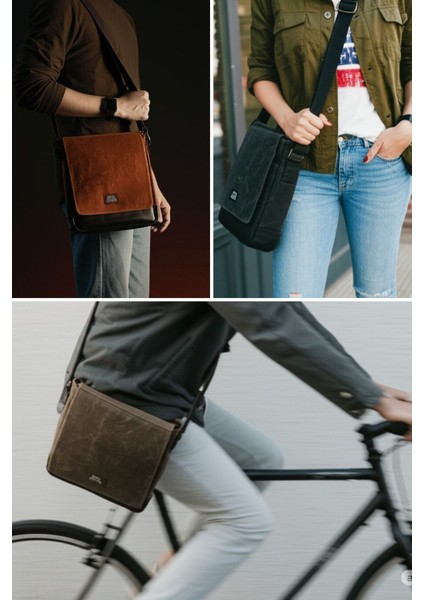 Turuncu Suya Dayanıklı Mumlu Kanvas Omuz Çantası, Laptop ve Okul Için Şık Tasarım indirimleri