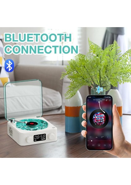 Nostalji Plak Çalar Bluetooth Subwoofer 3d Ses Dalgası Retro Müzik Plak Çalar Aura Bulutlusu Ledli fırsatları