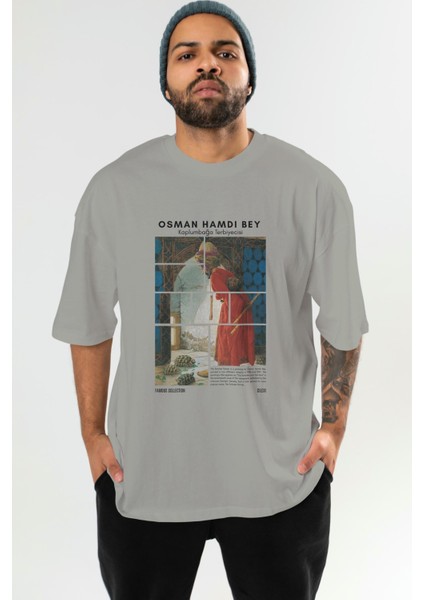 Osman Hamdi Bey Ön Baskılı Oversize T-Shirt Erkek Kadın Bisiklet Yaka Pamuk Tişort