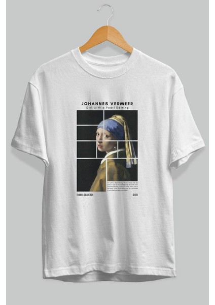 Johannes Vermeer Ön Baskılı Oversize T-Shirt Erkek Kadın Bisiklet Yaka Pamuk Tişort fiyatları