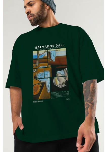 Salvador Dali Ön Baskılı Oversize T-Shirt Erkek Kadın Bisiklet Yaka Pamuk Tişort modelleri