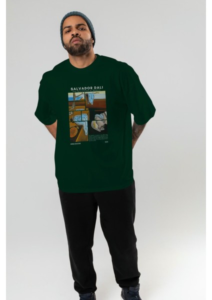 Salvador Dali Ön Baskılı Oversize T-Shirt Erkek Kadın Bisiklet Yaka Pamuk Tişort