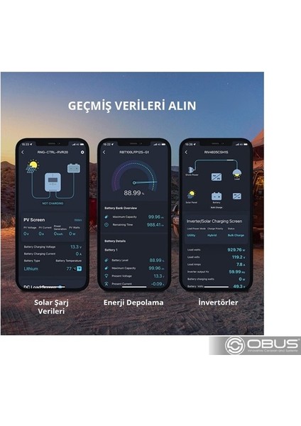 Obus Karavan Solar Sistem Bluetoot Kontrol Modülü Bt-2 modelleri