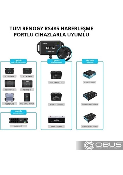 Obus Karavan Solar Sistem Bluetoot Kontrol Modülü Bt-2 fırsatları