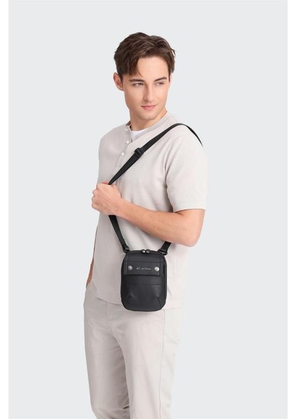 Erkek Küçük Omuz Çantası, Oxford Kumaş, Rahat ve Şık Tasarım, Gri Renk