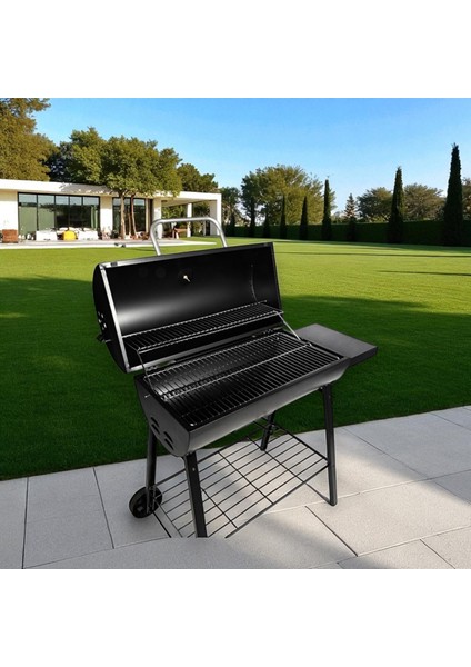 Kapaklı Varil Tip Kömürlü Mangal Çelik Gövde Termometreli Tekerlekli Mangal modelleri