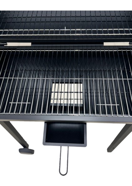 Kapaklı Varil Tip Kömürlü Mangal Çelik Gövde Termometreli Tekerlekli Mangal fırsatları