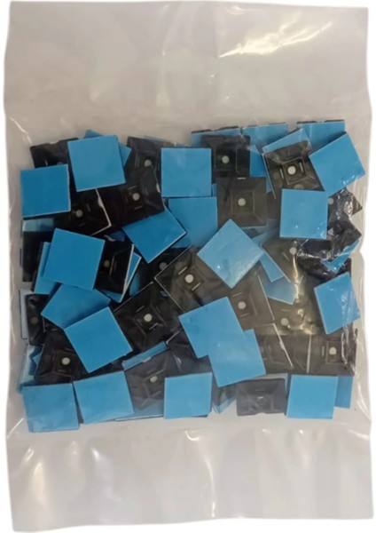 Yapışkan Kare Kroşe 20X20 Siyah (100LÜ Paket)