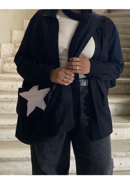 Çok Renkli Yıldız Detaylı Postacı Çanta, Şık ve Kullanışlı Tasarım fiyatları