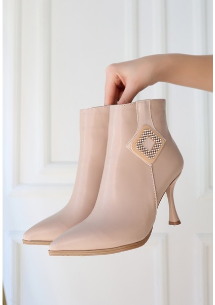 Bernishoes Moose Nude Cilt Topuklu Bot fiyatları