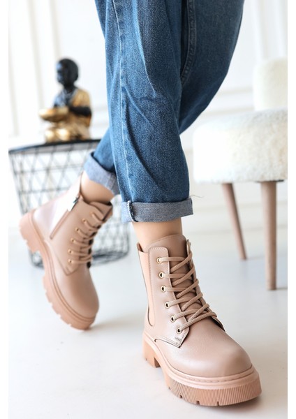 Bernishoes Daum Nude Cilt Bağcıklı Bot modelleri