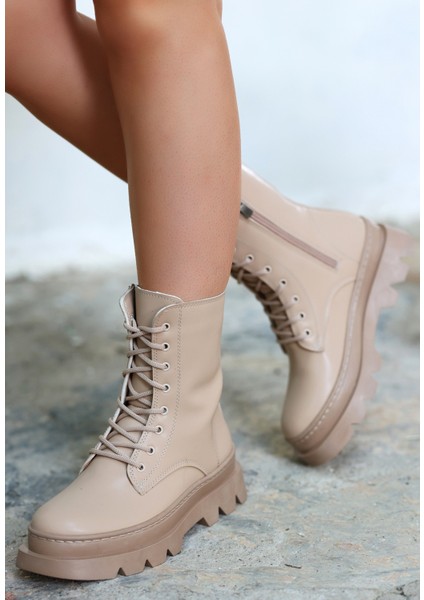 Bernishoes Orge Nude Cilt Bağcıklı Bot fiyatları