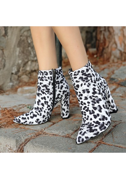 Bernishoes Loora Zebra Saten Topuklu Bot fırsatları