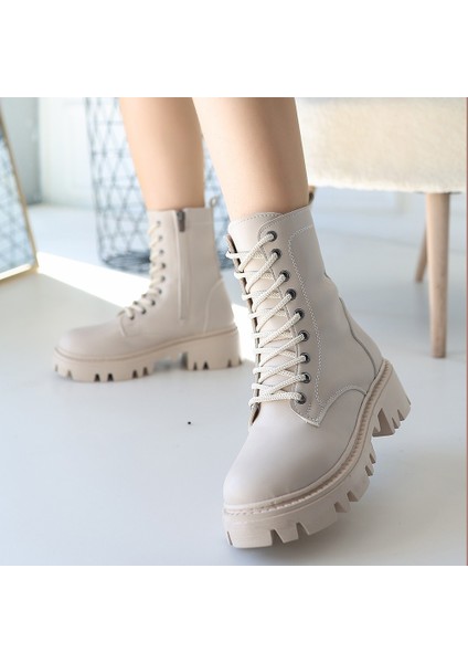 Bernishoes Flona Bej Cilt Bağcıklı Bot fırsatları