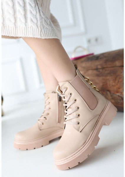 Bernishoes Harte Nude Cilt Bağcıklı Bot