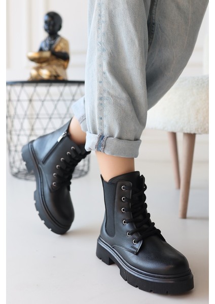 Bernishoes Daum Siyah Cilt Bağcıklı Bot modelleri