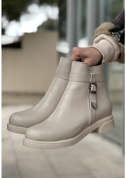 Bernishoes Wiota Bej Cilt Topuklu Bot modelleri