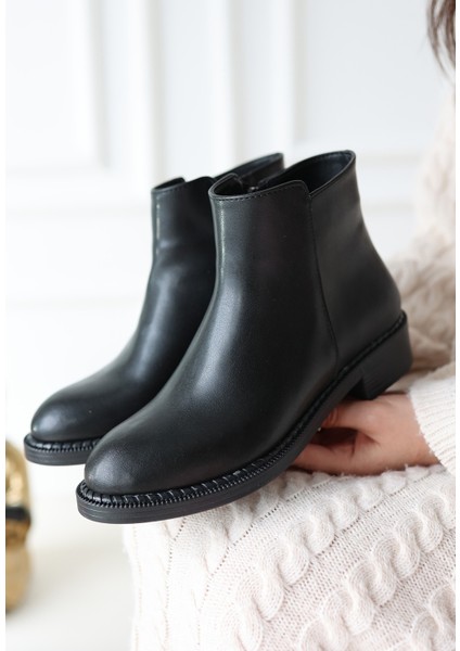 Bernishoes Moed Siyah Cilt Topuklu Bot