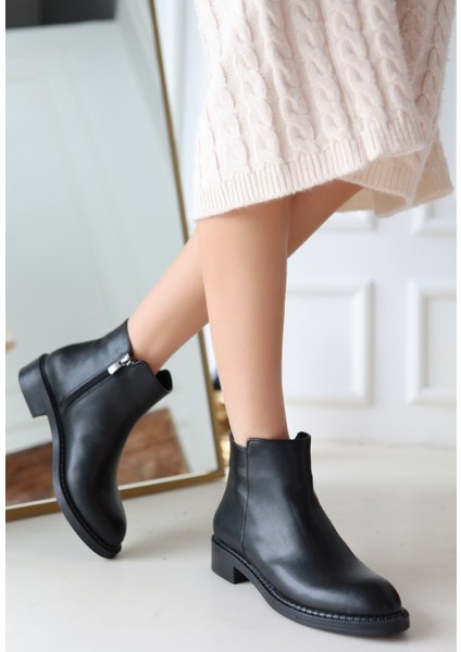 Bernishoes Moed Siyah Cilt Topuklu Bot modelleri