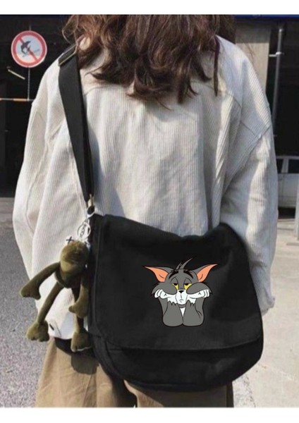 Renkli Baskılı Unisex Askılı Postacı Çanta