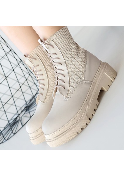 Bernishoes Utag Bej Cilt Bağcıklı Bot fırsatları