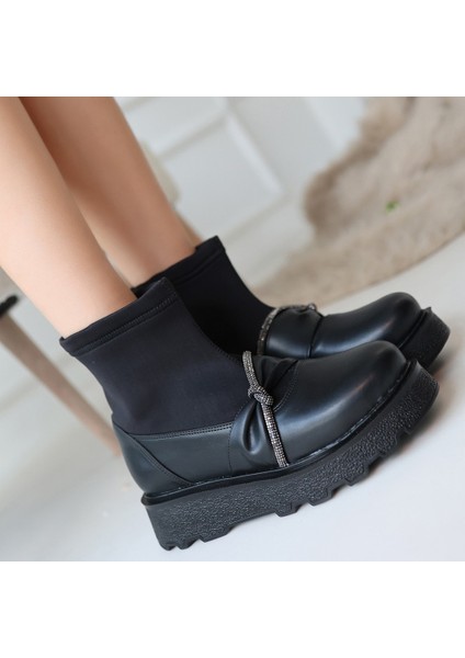 Bernishoes Dewn Siyah Cilt Topuklu Bot fırsatları