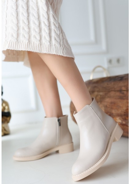 Bernishoes Moed Bej Cilt Topuklu Bot